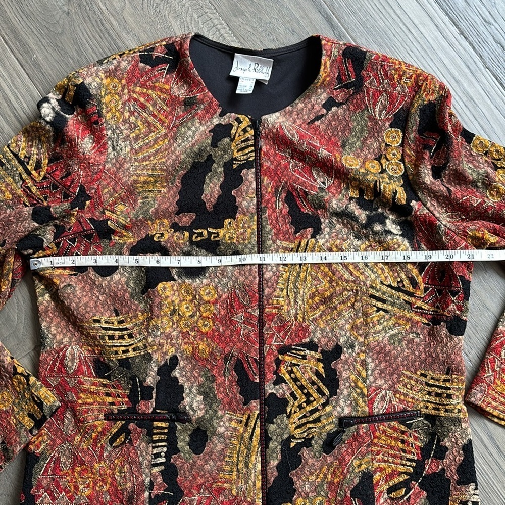 🔥Joseph Ribkoff🔥 | Vintage abstract jacket with red rhinestones - Picture 8 of 14